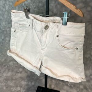 Girls American Eagle white denim shorts size 4